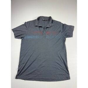 TravisMathew Golf Polo‎ Shirt Graphic Athleisure Casual Gray Men's Large